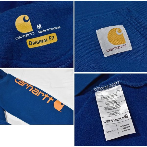 画像2: 【ビンテージ】【カーハート】carhartt【青】ロゴ入り【パーカー】【サイズ Ｍ】 