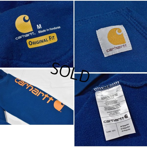 画像2: 【ビンテージ】【カーハート】carhartt【青】ロゴ入り【パーカー】【サイズ Ｍ】 