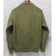 画像3: アイルランド製【Aran Isle Knitwear】【緑】【アランセーター】フィッシャーマンセーター サイズM　<br> (3)