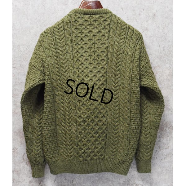 画像3: アイルランド製【Aran Isle Knitwear】【緑】【アランセーター】フィッシャーマンセーター サイズM　 