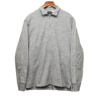 【Ｊクルー】【J-crew】【霜降りグレー】【ハーフジップ】エルボーパッチ付き ラガーシャツ【長袖ポロシャツ 】【サイズＭ】 