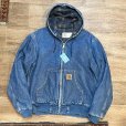 画像1: USA製 ビンテージ【carhartt】【カーハート】【デニム地ｘ裏地ブランケット】アクティブパーカー【フルジップパーカー】【サイズM】<br> (1)