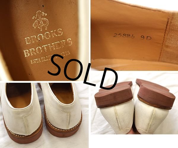 Brooks Brothers】ブルックスブラザーズ【白】【プレーントゥ】【ヌバック】【ホワイトバックス】【バックスシューズ】【9  D】【27cm程度】 千葉県八千代市勝田台の古着屋ノーウェイホーム