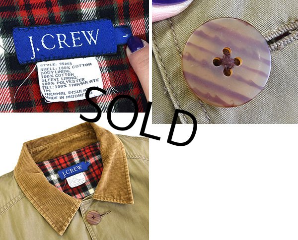 Ｊクルー】【J-crew】【ライトブラウン】【襟コーデュロイ】【赤