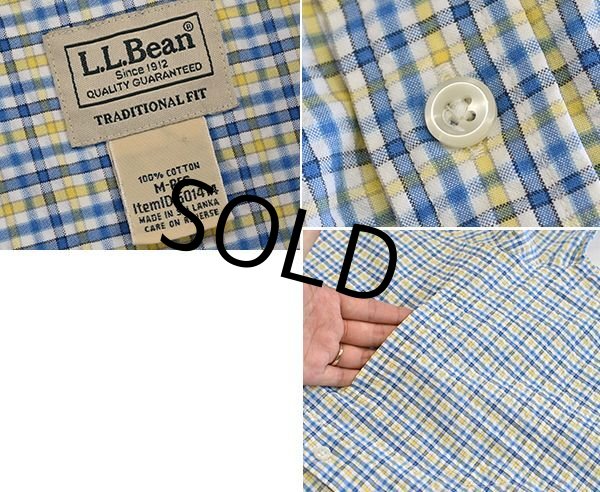 ビンテージ】【ＬＬビーン】【L.L.bean】【青×白×黄】【チェック柄