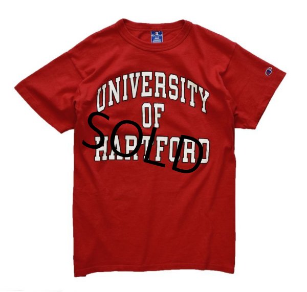 画像1: 【USA製】【ビンテージ】チャンピオン【赤】【UNIVERSITY OF HARTFORD】【カレッジＴシャツ】【サイズＬ】  (1)