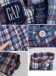 画像2: 【ビンテージ】【オールドギャップ】GAP【青チェック】【バンドカラーシャツ】【ヘビーネルシャツ】【サイズＳ】  (2)