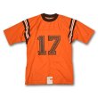 画像1: 【デッドストック】【USA製】ビンテージ【campusport】【オレンジ×茶】【フットボールＴシャツ】【サイズＭ】  (1)