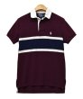 画像1: 【ラルフローレン】【POLO RALPH LAUREN】カスタムフィット【エンジ×白×紺】【ラガーシャツ】【ポロシャツ】【サイズＭ】  (1)