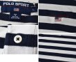 画像2: 【ポロスポーツ】【POLO SPORT】【ラルフローレン】【白×紺】【ボーダー柄】【ヘンリーネックTシャツ】【半袖Tシャツ】【サイズＬ】  (2)