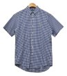 画像1: 【ラルフローレン】POLO RALPH LAUREN【青✕白】ギンガムチェック【カスタムフィット】【ボタンダウン半袖シャツ】S/Sシャツ【サイズＭ】  (1)