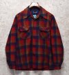 画像1: 【USA製】【ビンテージ】【ペンドルトン】Pendleton【赤×黒ｘ茶チェック】フラップポケット【ウールシャツ】【サイズＭ】  (1)