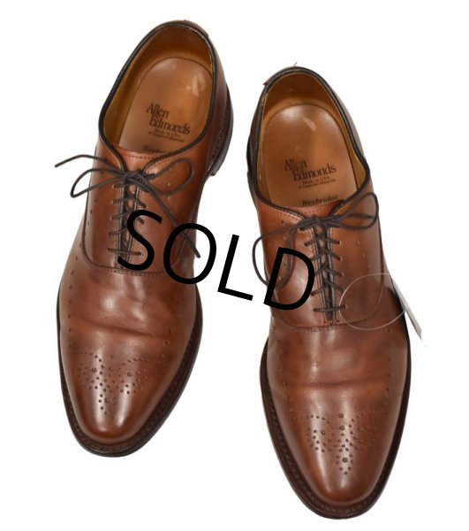 画像1: 【USA製】【アレンエドモンズ】【Allen Edmonds】weybridge【ブラウン】【プレーントゥ】【メダリオン】【内羽】【9D】【27cm程度】  (1)