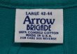 画像2: 【USA製】【デッドストック】【ビンテージ】ARROW BRIGATE【エメラルドグリーン】【無地Tシャツ】【サイズＬ】  (2)