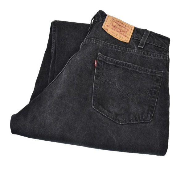 画像1: 90's【USA製】【ビンテージ】【LEVI'S】【リーバイス】【550】【ブラックデニム】【36x34】  (1)