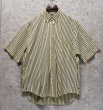 画像1: 【ビンテージ】【RALPH LAUREN】【ラルフローレン】【Big Shirt】【クリーム✕紫】ストライプ【B/Dシャツ】【半袖シャツ】【サイズＬ】  (1)