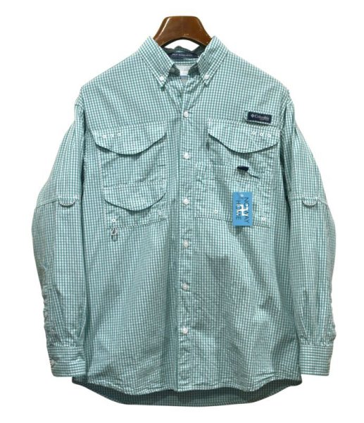 画像1: 【コロンビア】【Columbia】【PFG】【SUPER BONEHEAD】緑【ギンガムチェック】【フィッシングシャツ】【サイズ XS】  (1)