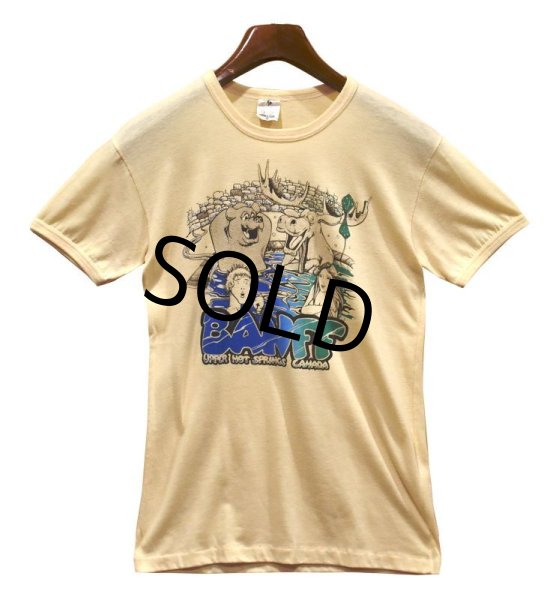 画像1: 【ビンテージ】【カナダ製】【BANFF hot spring】ベージュ【Tシャツ】【サイズL】レディース古着  (1)