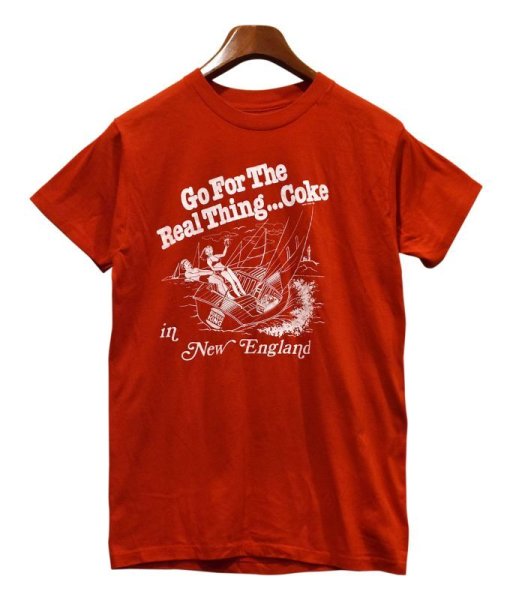 画像1: 80's〜【ビンテージ】【Burger King】【Coke Cola】【Go For The Real Thing...Coke in New England】【ヨット】【Tシャツ】【サイズS程度】  (1)