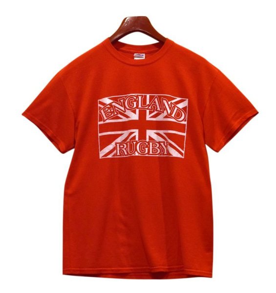 画像1: ビンテージ【GILDAN】ENGLAND RUGBY【ユニオンジャック】赤【Tシャツ】【サイズＭ】  (1)