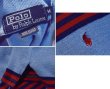 画像2: USA製【ビンテージ】【ラルフローレン】【POLO ralph lauren】【水色×紺×赤】【ボーダー柄】【ポロシャツ】【サイズＭ】   (2)