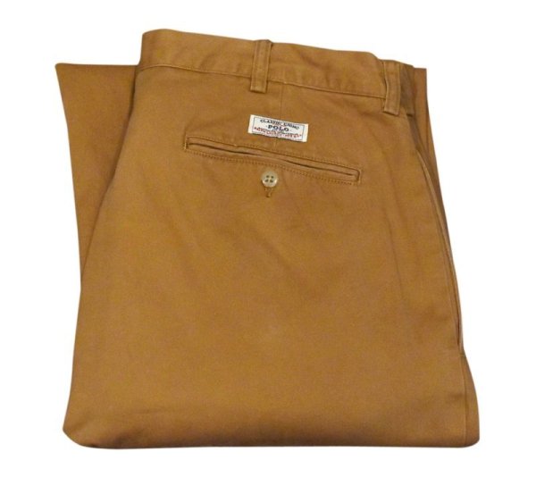 画像1: 【ラルフローレン】POLO RALPH LAUREN【ブラウン】HAMMOND PANT【２タック】【コットンパンツ】【34×34】  (1)