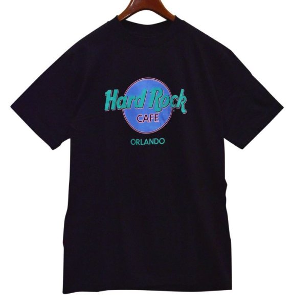 画像1: デッドストック 90's【USA製】【ビンテージ】【ハードロックカフェ】【黒】【ORLANDO】【Tシャツ】【サイズXL】  (1)