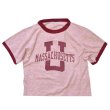 画像1: 70's【USA製】【ビンテージ】【チャンピオン】染み込み【マサチューセッツ大学】カレッジTシャツ【霜降り赤】【リンガーＴシャツ】【サイズM】  (1)