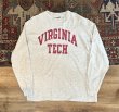 画像3: 90's【USA製】【ビンテージ】【Hanes】ヘインズ【VIRGINIA TECH】バージニア工科大学【グレー】カレッジ【ロンT】【サイズL】  (3)