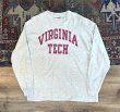 画像1: 90's【USA製】【ビンテージ】【Hanes】ヘインズ【VIRGINIA TECH】バージニア工科大学【グレー】カレッジ【ロンT】【サイズL】  (1)