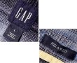 画像2: 【ギャップ】GAP【RELAXED】【青×黒】【シャドーチェック】【ヘビーネルシャツ】【サイズL】  (2)