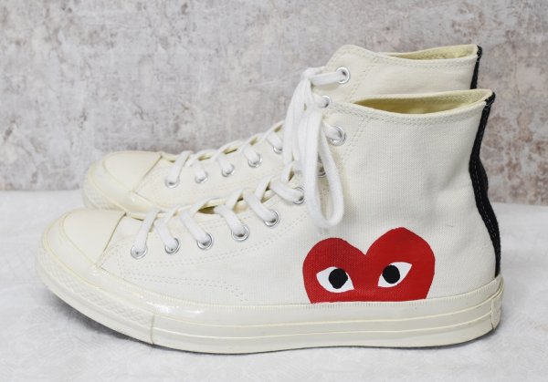 画像1: 【プレイコムデギャルソンｘコンバース】CONVERSE【ＣＴ７０】【白】【ハイカット】【サイズ 28.5ｃｍ)】  (1)