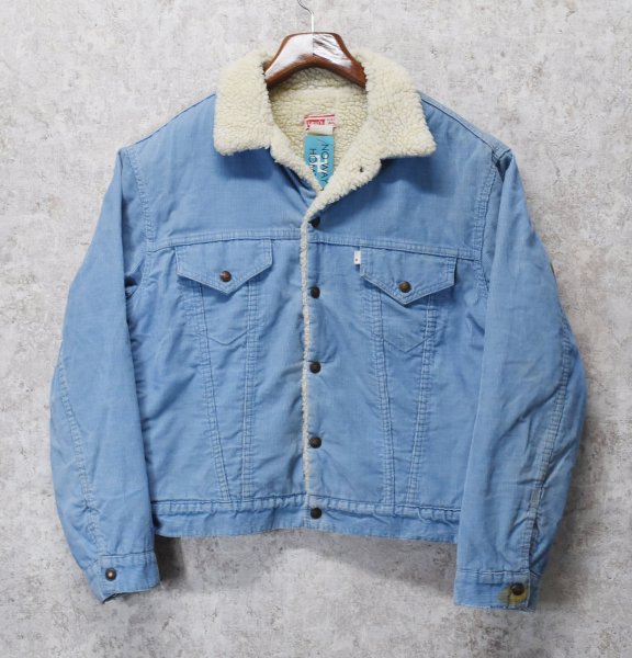 画像1: 【USA製】ビンテージ【Levis】リーバイス【水色】裏ボア付きジャケット【サイズ４４】  (1)