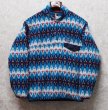 画像1: 【パタゴニア】patagonia【青×紺×白×赤】【ノルディック風】シンチラフリース【柄スナップＴ】【サイズＳ】  (1)