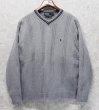 画像1: 【ラルフローレン】POLO RALPH LAUREN【グレー】Vネック【コットンセーター】【サイズL】  (1)