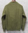 画像3: アイルランド製【Aran Isle Knitwear】【緑】【アランセーター】フィッシャーマンセーター サイズM　  (3)