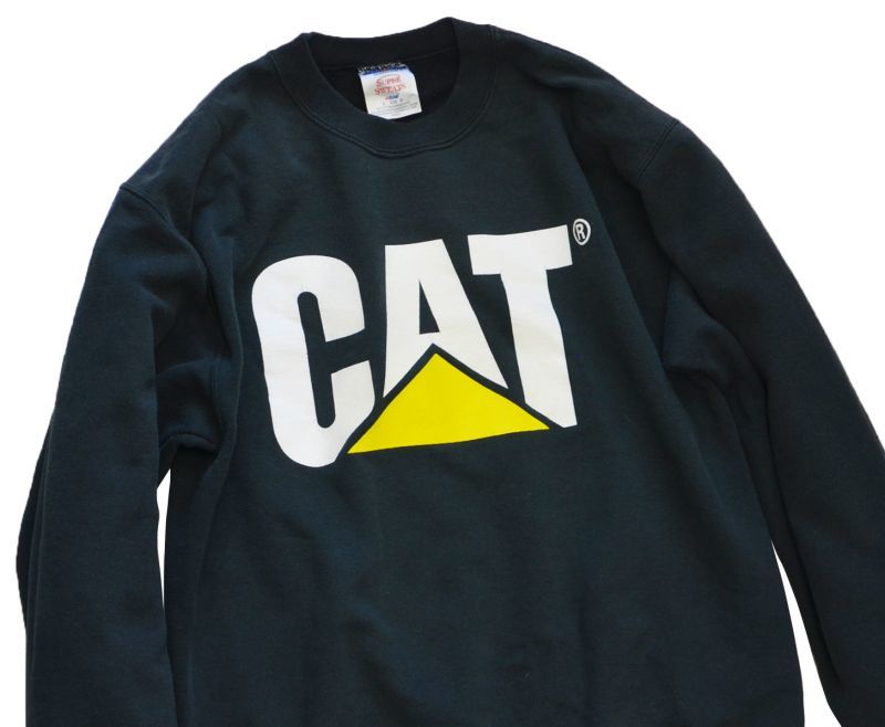 90's〜】黒 【CAT】【キャタピラー】【スウェット】【サイズＳ】 千葉