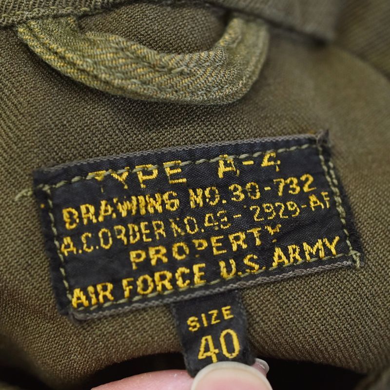 40's【ビンテージ】【米軍実物】【USAAF】【A-4】【初期型 1st モデル