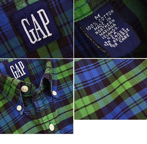 ビンテージ】【オールドギャップ】【GAP】【青×緑】【チェック柄