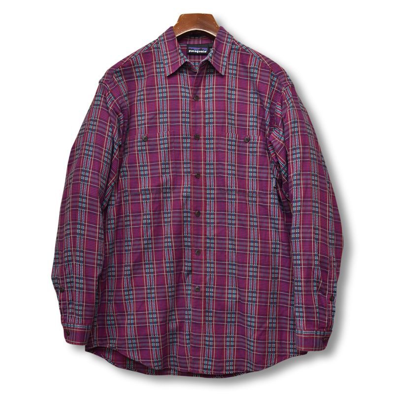 【人気カラー】 パタゴニア ACシャツ チェック  L パープル 紫ACシャツ