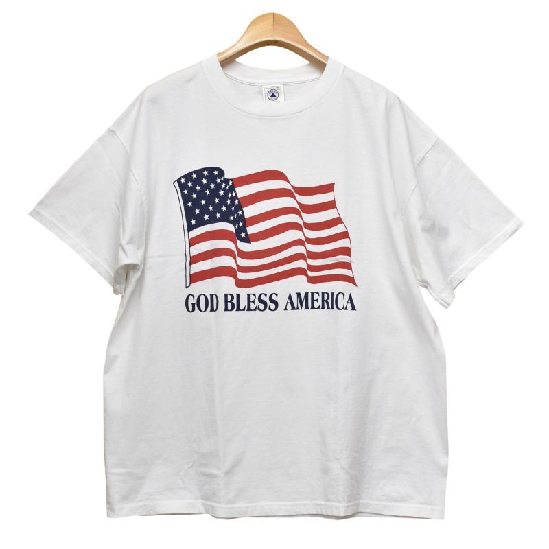 ビンテージ】白【God bless america】星条旗【Tシャツ】【サイズＸＬ ...