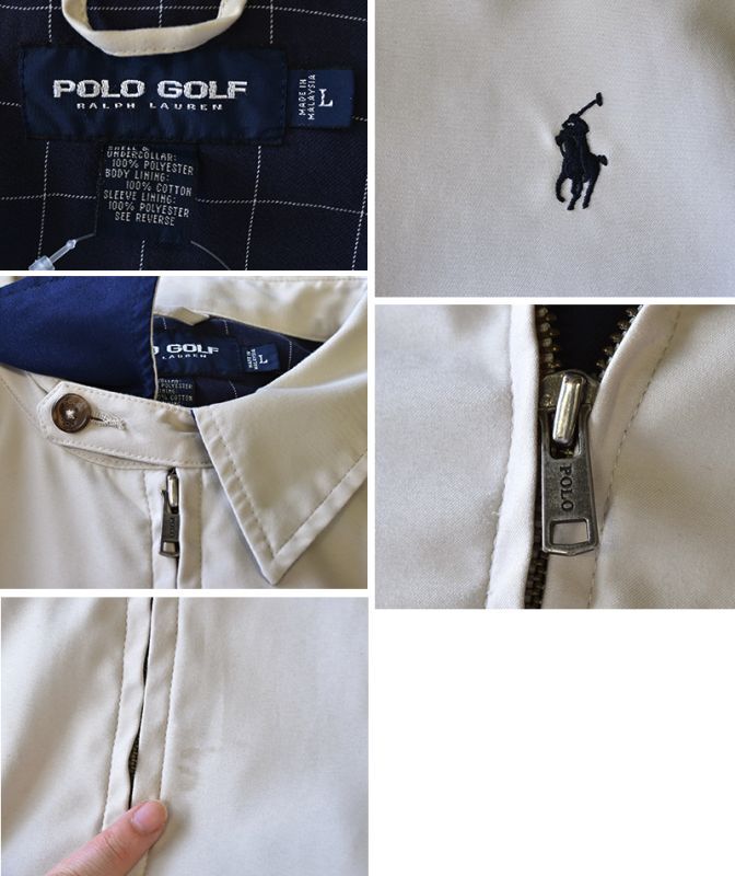 【ポロゴルフ】POLO GOLF【ラルフローレン】【RALPH LAUREN】【オフホワイト】【ジップアップブルゾン】【サイズＬ】