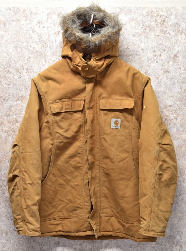 ビンテージ】【カーハート】【carhartt】ブラウン【ダック地】フード