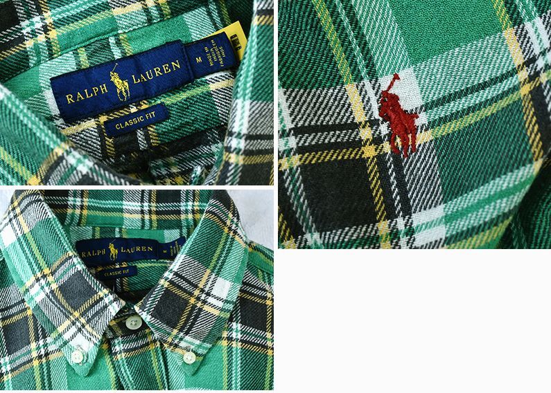 Ralph lauren】【ラルフローレン】【緑ｘ黄色ｘ黒】【チェック柄 